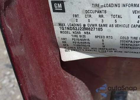 2002 Chevrolet Malibu из США, поврежденный, VIN 1G1ND52J22M627185